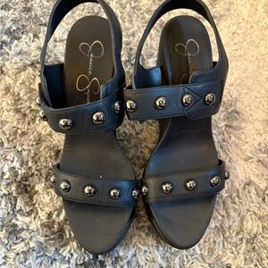 Jessica Simpson Black Studded Sandals